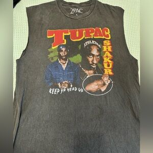 Black Tupac Graphic Tank Top Vintage Style